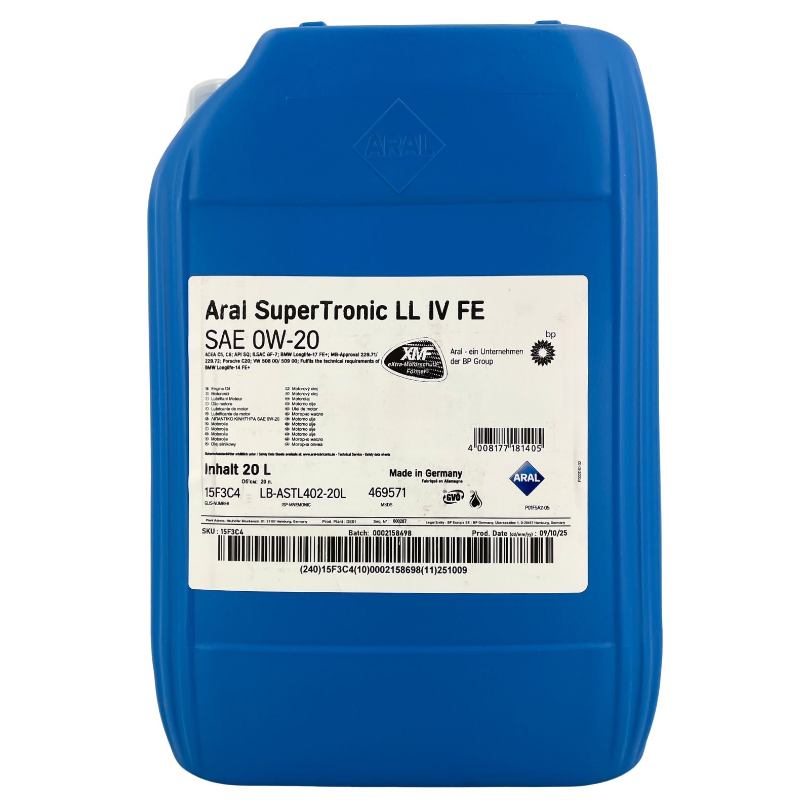 Aral SuperTronic LL IV FE 0W-20 20 Liter