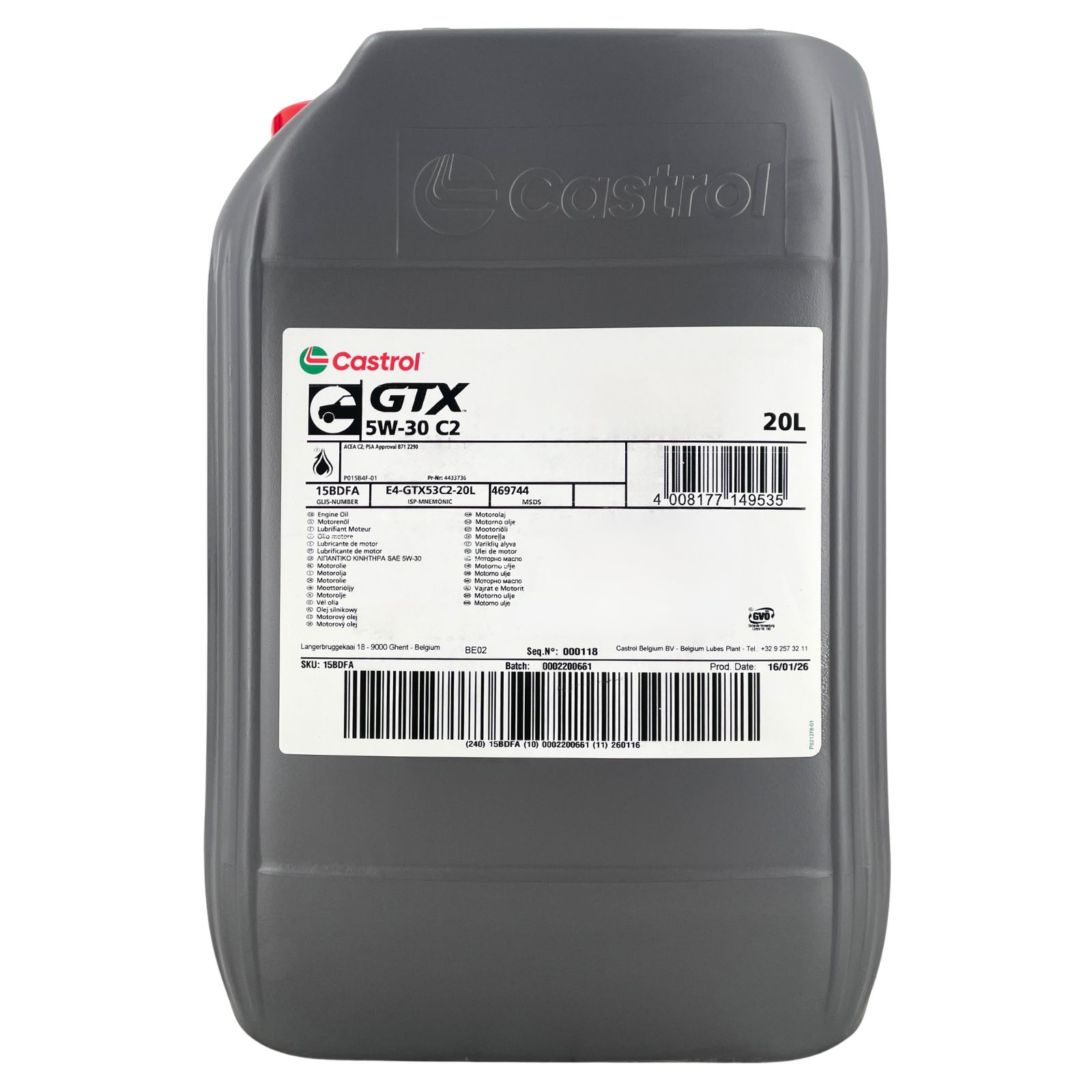 Castrol GTX 5W-30 C2 20 Liter