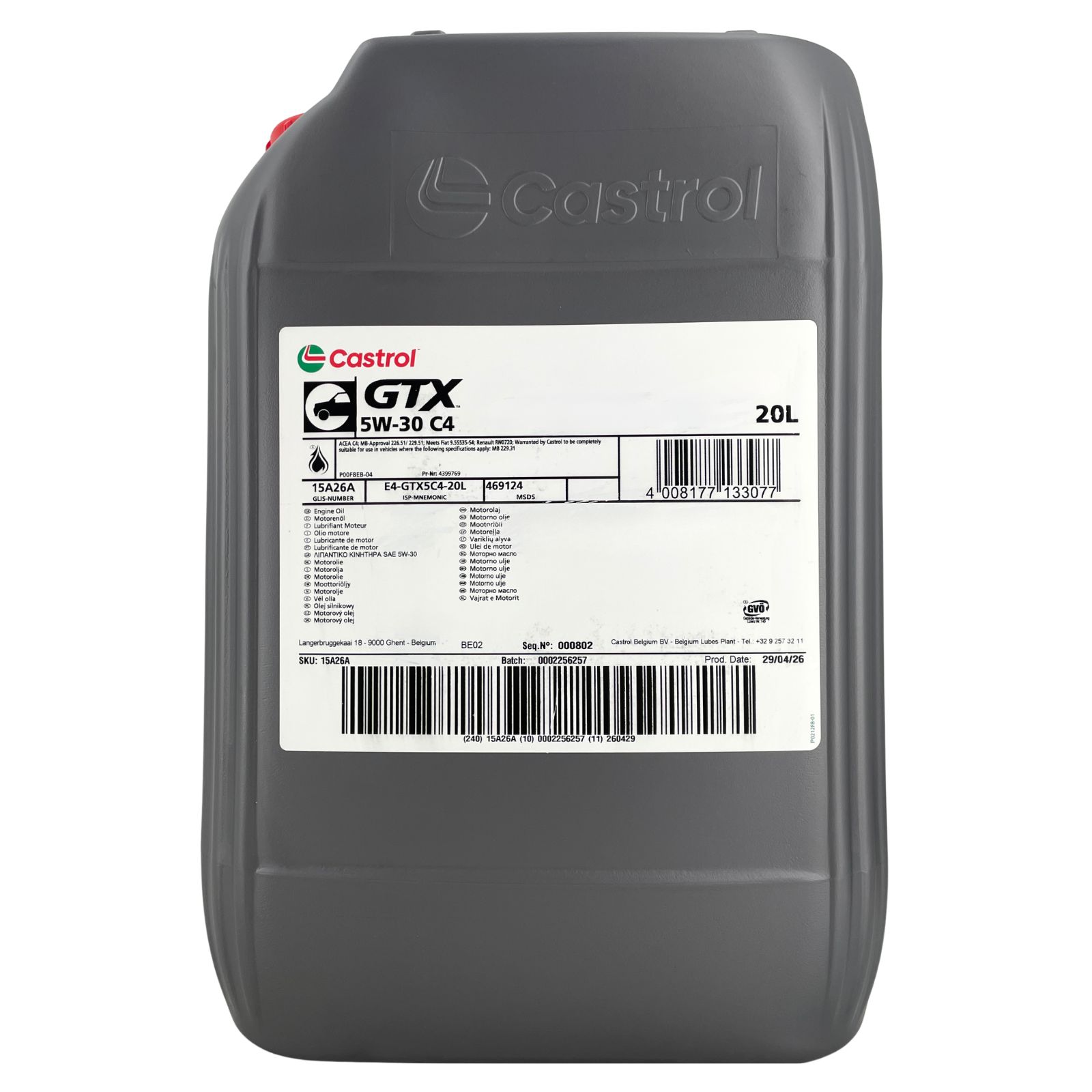 Castrol GTX 5W-30 C4 20 Liter