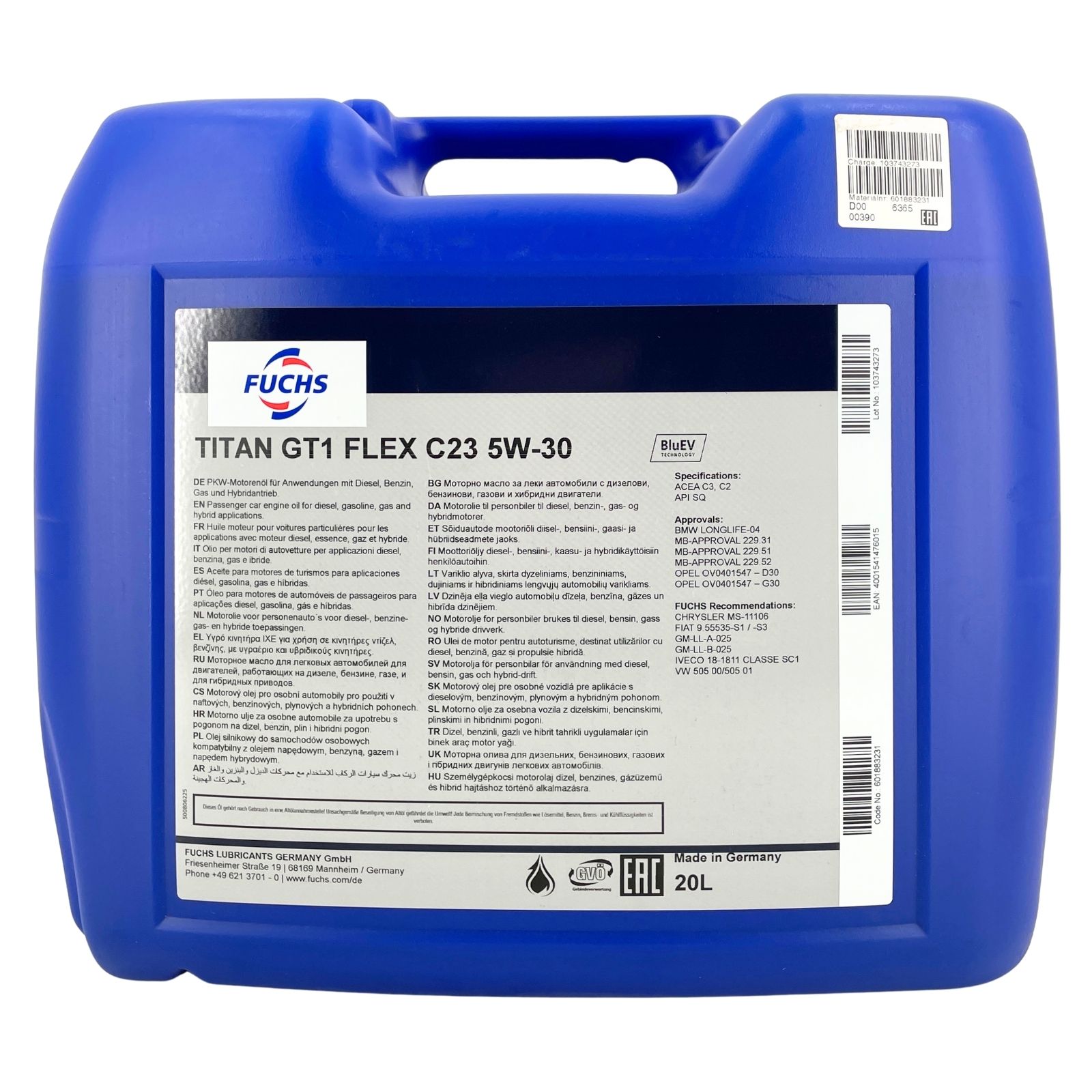 Fuchs Titan GT1 Flex C23 5W-30 20 Liter
