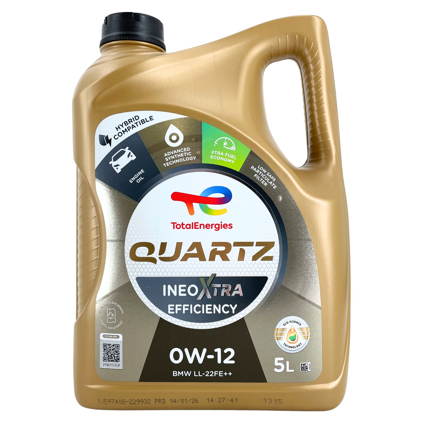 Total Quartz Ineo Xtra Efficiency 0W-12 5 Liter