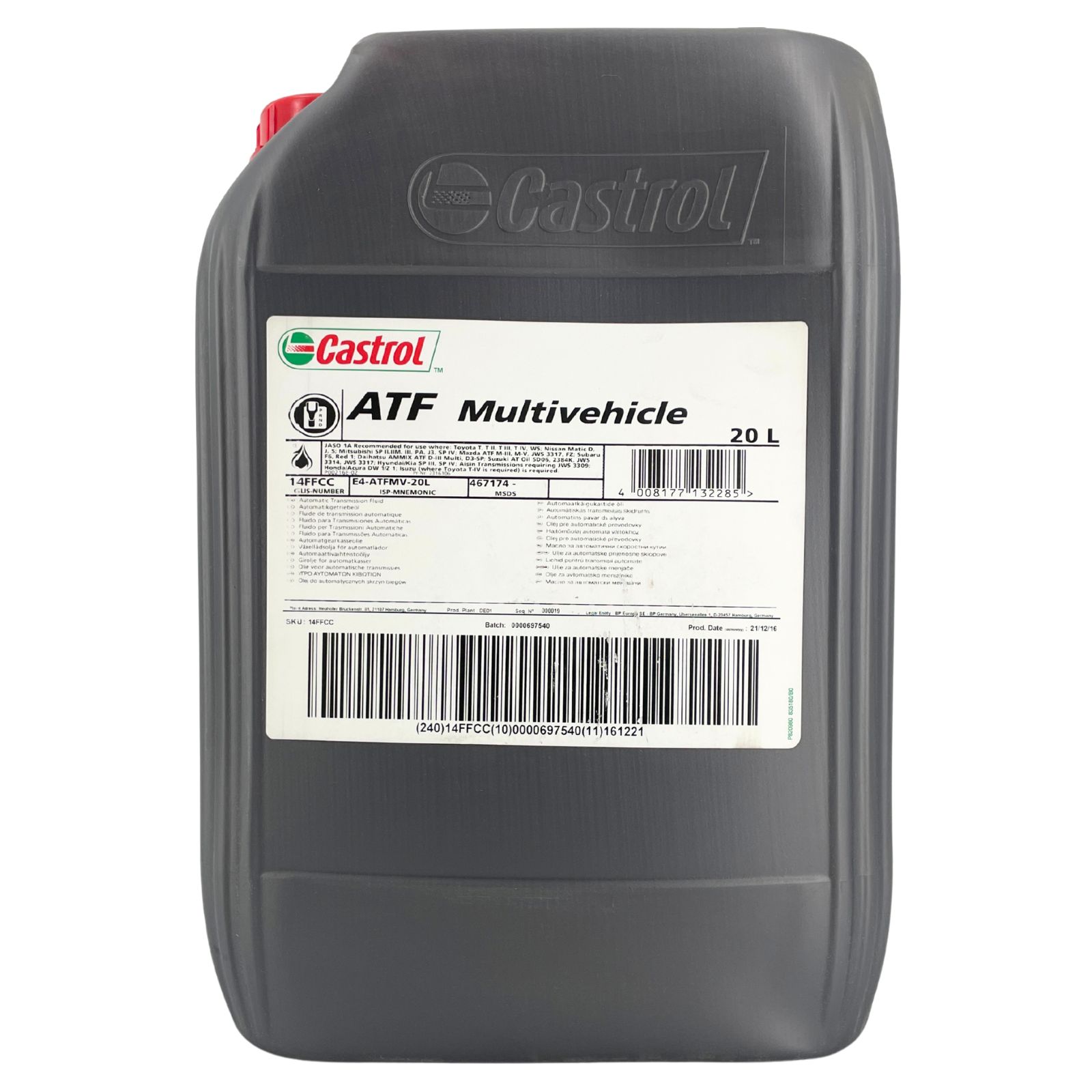 Castrol ATF Multivehicle ABFÜLLDATUM 2016 20 Liter