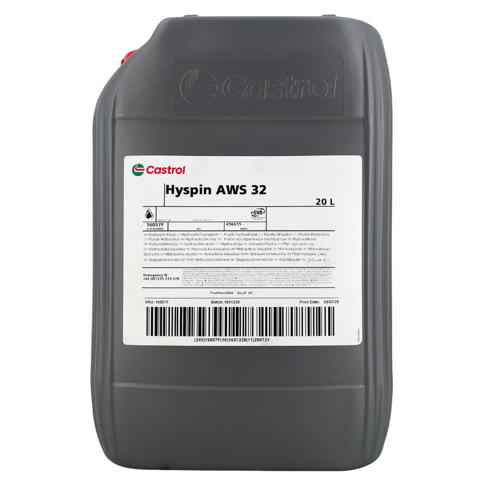 Castrol Hyspin AWS 32 Hydrauliköl 20 Liter