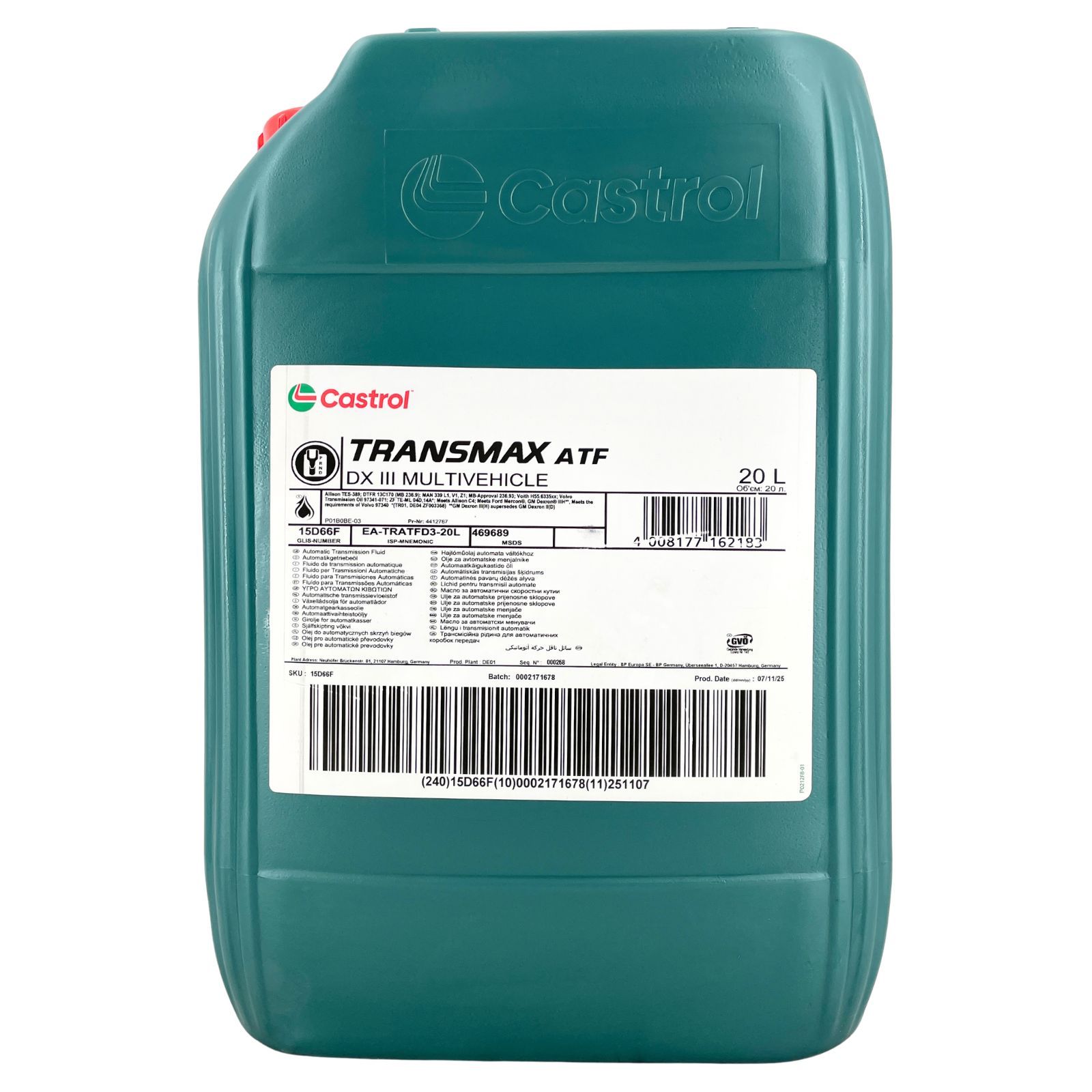 Castrol Transmax ATF DX III Multivehicle 20 Liter