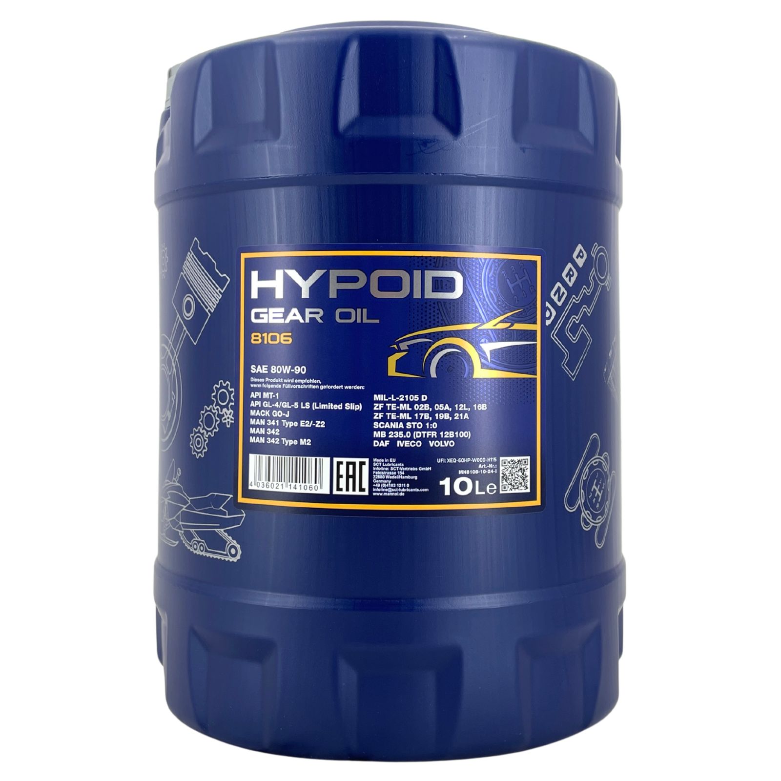 Mannol Hypoid Gear Oil Getriebeöl 80W-90 GL-4/GL-5 LS 10 Liter