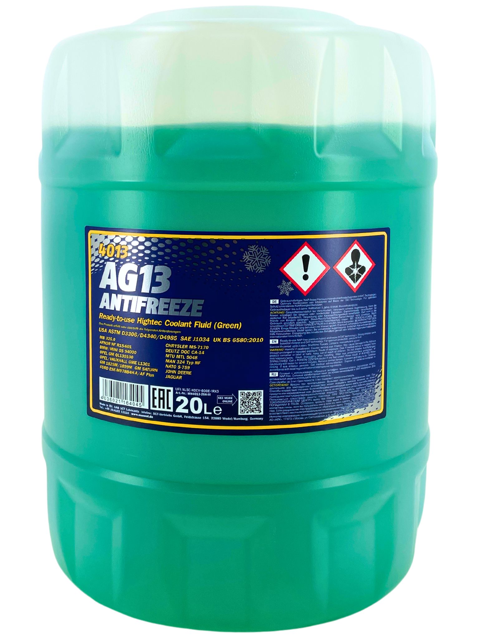 Mannol Antifreeze Kühlerfrostschutz AG13 (-40 °C) Hightec 20 Liter