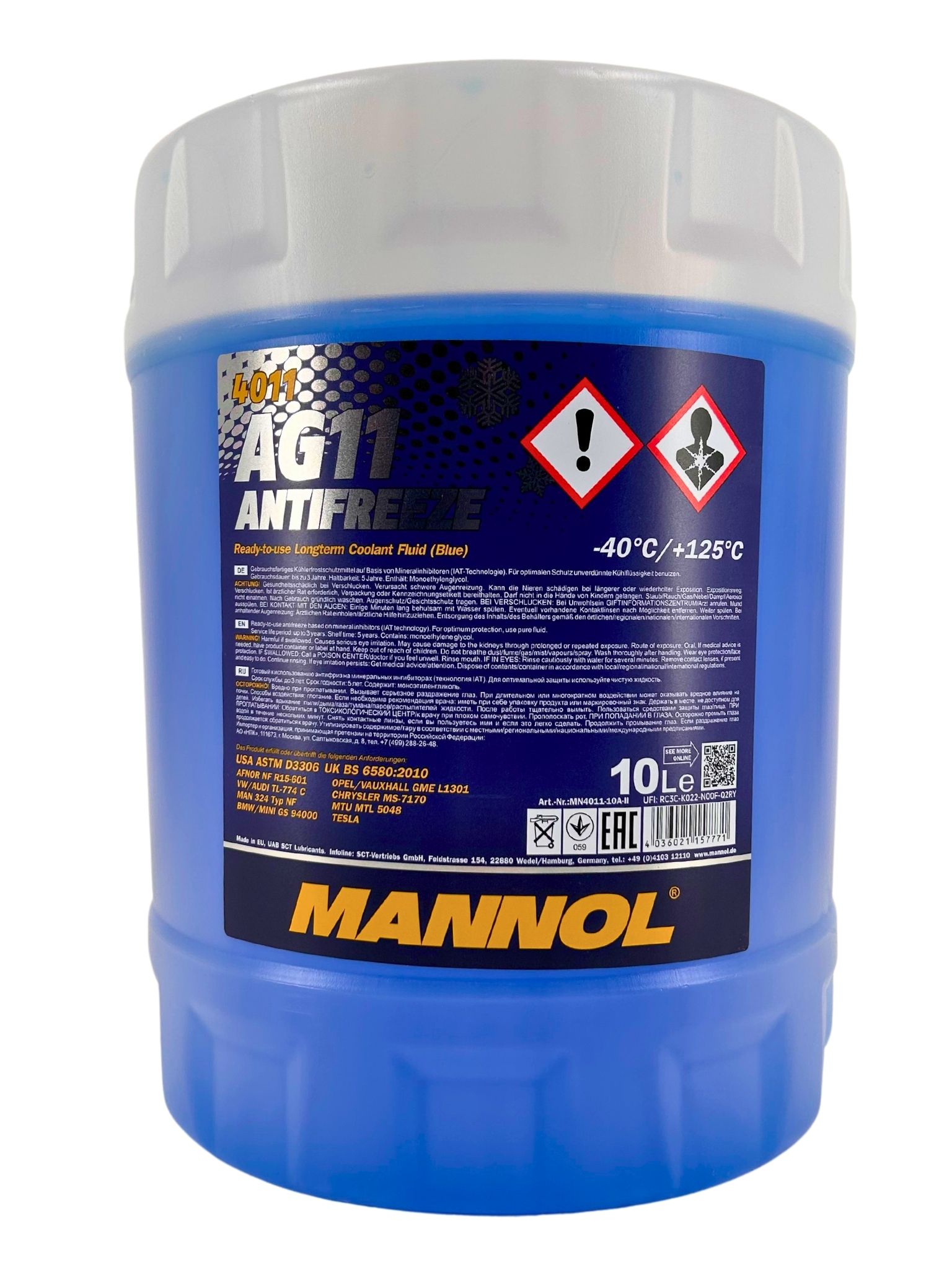 Mannol Antifreeze Kühlerfrostschutz AG11 (-40 °C) Longterm 10 Liter