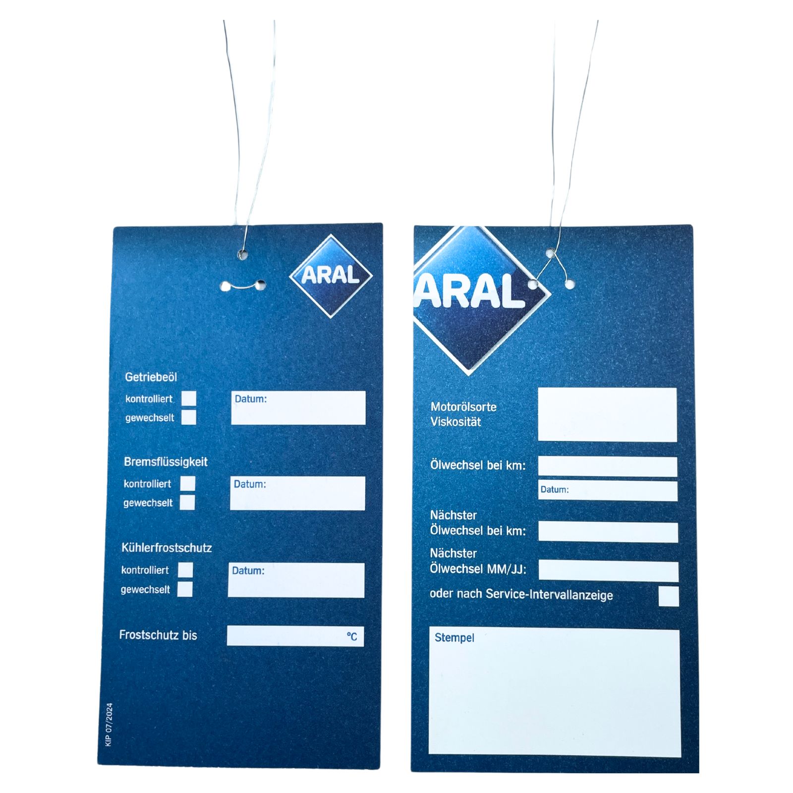 Aral Oil Change Label (Ölwechselanhänger) 10 Stück