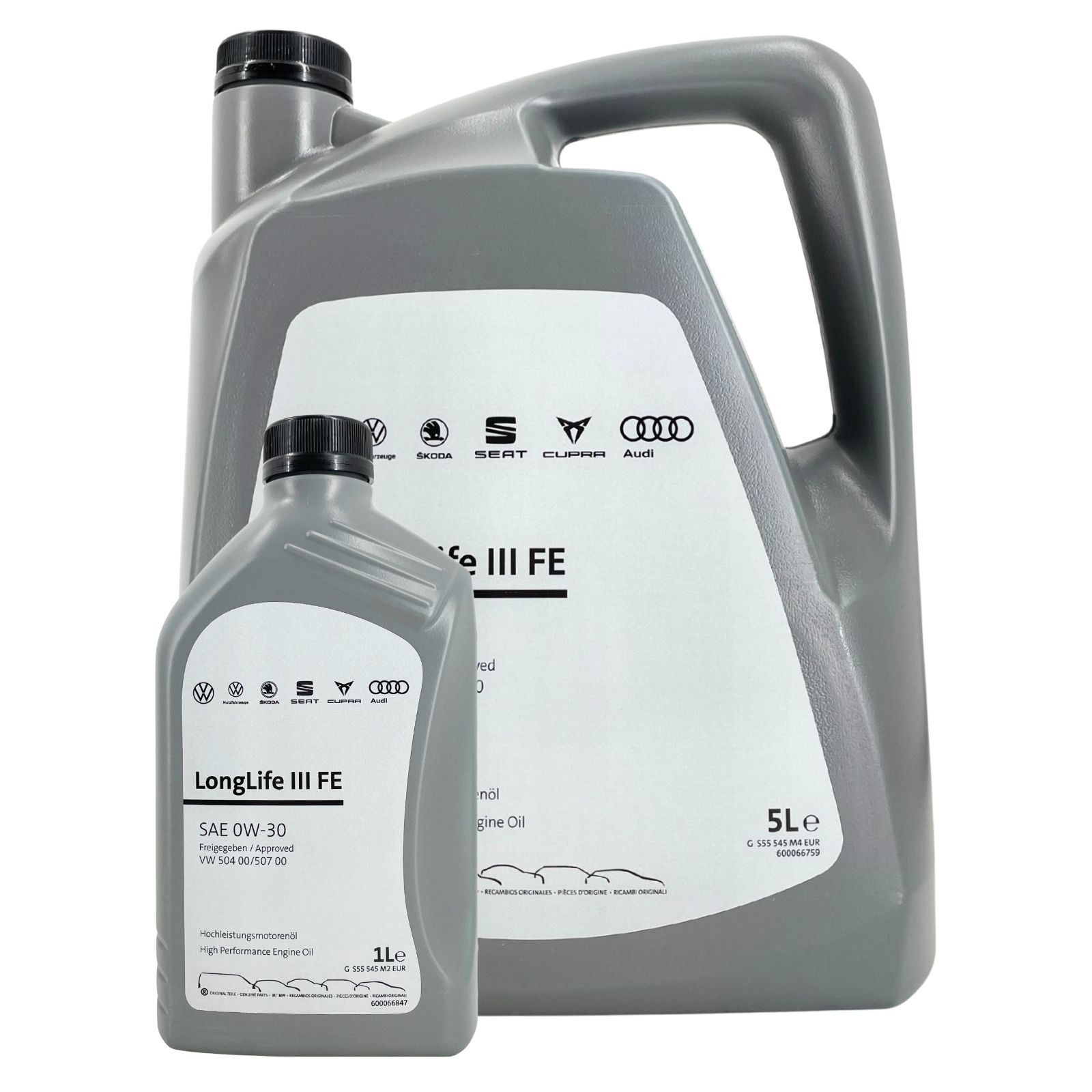 Original VW Audi Seat Skoda 0W-30 504.00 / 507.00 Longlife FE 3 1 Liter